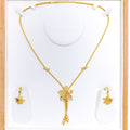 Upscale Filigree Orchid 22k Gold Necklace Set