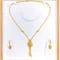 Ornate Netted Leaf 22k Gold Necklace Set