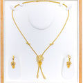 Elevated Sparkling Floral 22k Gold Necklace Set