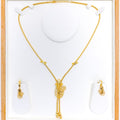 Shimmering Flowing Mesh 22k Gold Necklace Set