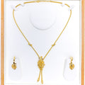 Dressy Dangling Leaf 22k Gold Necklace Set