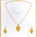 Reflective Draped Chandelier 22k Gold Pendant Set