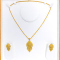 Magnificent Leaf 22k Gold Pendant Set