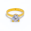 22k-gold-Classic Dazzling CZ Ring 