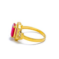 22k-gold-Ornate Lush CZ Ring 