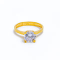 22k-gold-Gorgeous Studded CZ Ring 