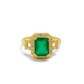 22k-gold-Intricate Emerald Cut CZ Ring 