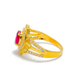 22k-gold-Reflective Blush Floral CZ Ring 