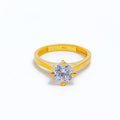 22k-gold-Glowing Faceted CZ Ring 