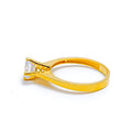 22k-gold-Glowing Faceted CZ Ring 