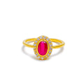 22k-gold-Vibrant Oval CZ Ring 