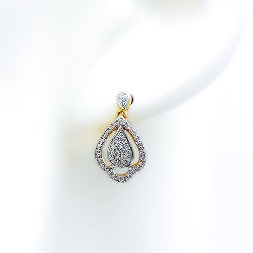 Stylish Clover Drop Diamond Earrings