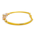 22k-gold-Upscale Textured Orb Bangle Bracelet  