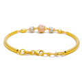 22k-gold-Bright Fancy Orb Bangle Bracelet  