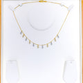 Ritzy Two-Tone Marquise 22k Gold Drop Necklace