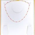 Dainty Pink Dotted CZ 22k Gold Necklace