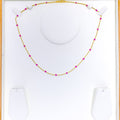 Dainty Pink Dotted CZ 22k Gold Necklace