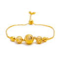 22k-gold-Reflective Dotted Orb Bolo Bracelet  