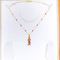Gorgeous Fuchsia Pink 22k Gold CZ Necklace