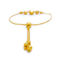 22k-gold-Reflective Dotted Orb Bolo Bracelet  