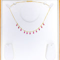 Graceful Rosy Marquise 22k Gold CZ Necklace