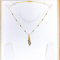 Dressy Black Leaf 22k Gold Necklace