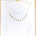Tasteful Round Black 22k Gold CZ Necklace