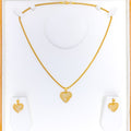 Wired Heart 22k Gold Pendant Set