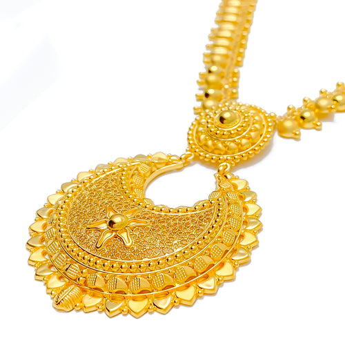 22k-gold-Exclusive Dangling Crescent Necklace  - 27"