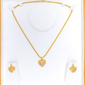 Upscale Blush Heart 22k Gold Pendant Set