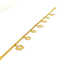 Sleek Beaded Mixed Charm 22k Gold Bracelet