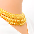 Reflective Tasseled Heart 22k Gold Bridal Necklace Set 