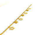 Flowers + Stars Charm 22k Gold Bracelet