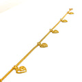 Everyday Heart Charm 22k Gold Bracelet