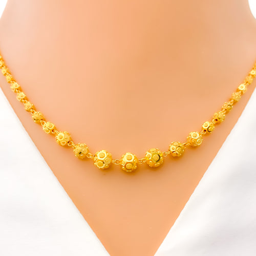 Dressy Dazzling 22k Gold Orb Necklace 