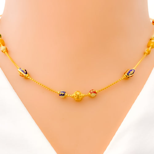 Extravagant Dressy 22k Gold Orb Necklace 