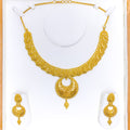 Intricate Paisley Adorned 22k Gold Bridal Necklace Set 