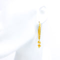 Lovely Hanging Tassel Hoop Earrings 22k Gold