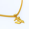 22k-gold-Flower Accented OM Pendant 