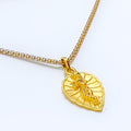 22k-gold-Engraved Krishna Leaf Pendant 
