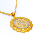 22k-gold-Dazzling Flower Ganesh Pendant  