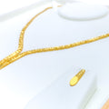 Fancy Parallel Drop 22k Gold Necklace Set