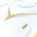 Extravagant 22k Gold V-Shaped Necklace Set