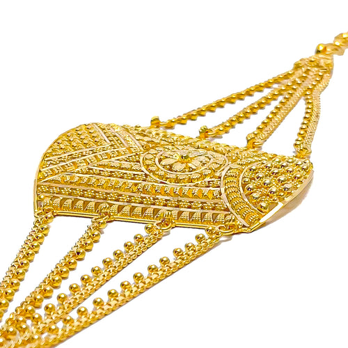 Elegant Elevated 22K Gold Statement Bracelet