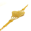 Stately Striped Opulent 22K Gold Statement Bracelet 