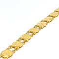 Glistening Floral 22k Gold Coin Bracelet 