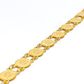 Glossy Interlinked 22k Gold Coin Bracelet 