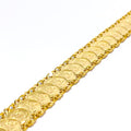 Ritzy Graceful Floral 22k Gold Coin Bracelet 