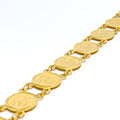 Dressy Double Link 22k Gold Coin Bracelet 