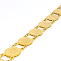 Dressy Double Link 22k Gold Coin Bracelet 